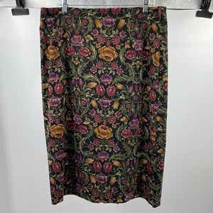 Vintage Briggs floral jewel tone midi Skirt 16 P